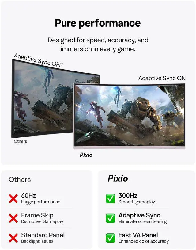 Alt view image 2 of 5 - Pixio PXC279 Wave Pink 27 inch 300Hz Refresh Rate FHD 1080p Resolution 1650R Curved Fast VA Panel 1ms GTG Response Time Adaptive Sync HDR Curved Gaming Monitor