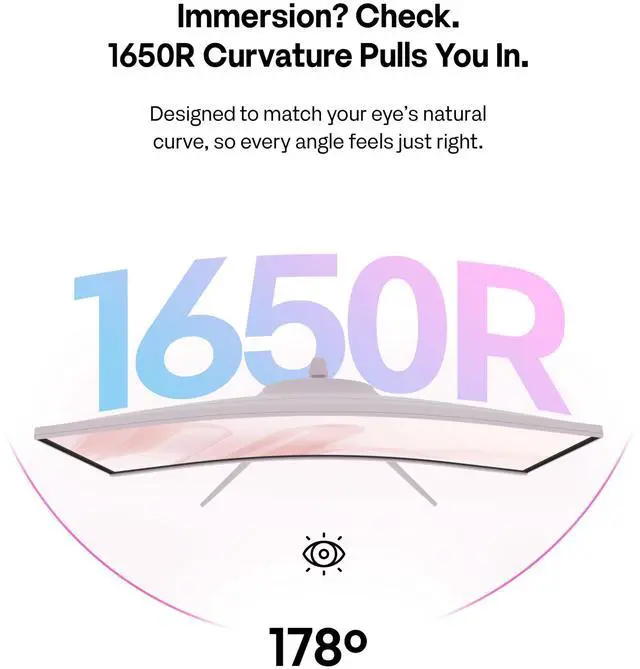 Alt view image 4 of 5 - Pixio PXC279 Wave Pink 27 inch 300Hz Refresh Rate FHD 1080p Resolution 1650R Curved Fast VA Panel 1ms GTG Response Time Adaptive Sync HDR Curved Gaming Monitor