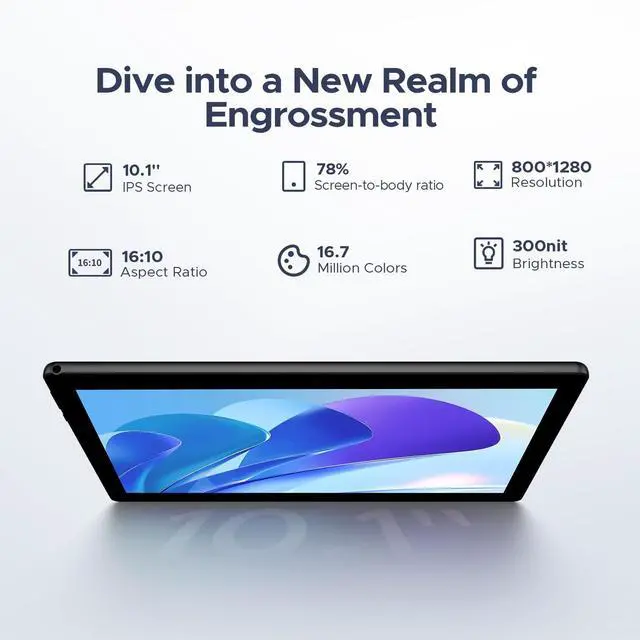 Alt view image 4 of 5 - DOOGEE U10(2025) 10 inch Tablet with Keyboard, Android 15 Tablet 16GB+128GB/2TB Expand, 2.0GHz Quad Core Gaming Tablets,5060mAh,1280x800 IPS HD Touchscreen,WiFi 6,Dual Camera,BT5.0,Widevine L1,Gray