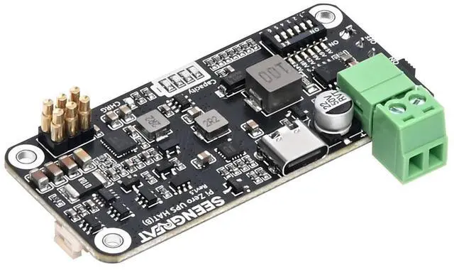 Alt view image 5 of 5 - Uninterruptible Power Supply HAT for Raspberry Pi Zero Series, 5V Stable Output, Solar Charging (5V24V), Ba-ttery Monitoring via I2C, LED Indicators, Low-Power UPS Expansion Board
