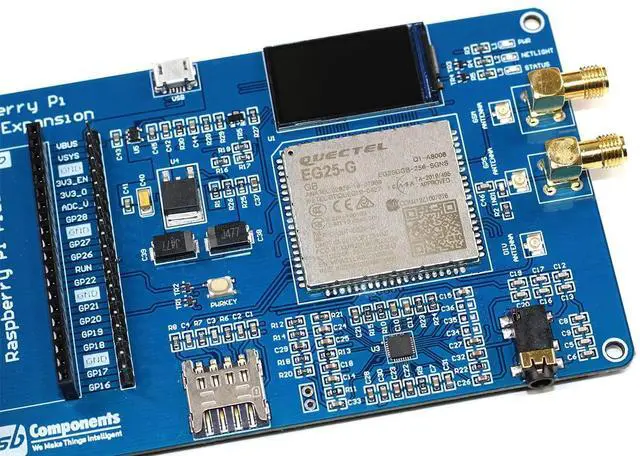 Alt view image 5 of 5 - Raspberry Pi Pico 4G Expansion Quectel EG25-G, IoT/M2M-optimized, LTE Cat 4 Module Expansion for Raspberry Pi Pico, Adds Cellular and GPS Support to The Pico