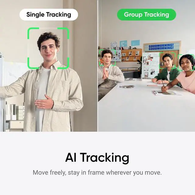 Alt view image 5 of 5 - Insta360 Link 2 White - PTZ 4K Webcam for PC/Mac, 1/2" Sensor, AI Tracking, HDR, AI Noise-Canceling Mic, Gesture Control for Streaming, Video Calls, Gaming, Works with Zoom, Teams, Twitch & More