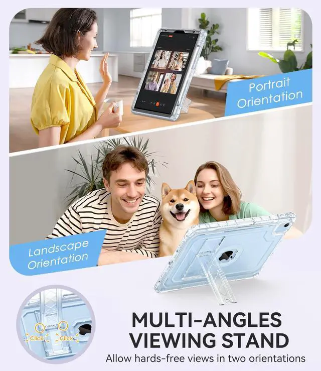 Alt view image 3 of 5 - ZoneFoker Case for iPad Air 5th/ 4th Generation Case (2022/2020) 10.9'', for iPad Pro 11 Inch (4th/3rd/2nd/1st Gen), Hard Sturdy Slim Cover for iPad Air 5 4 th with Pencil Holder/Stand, Clear