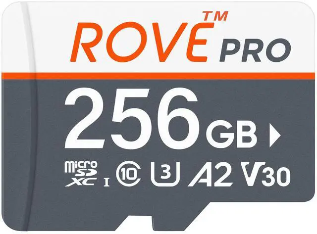 Main image of ROVE PRO Micro SD Card microSDXC 256GB Memory Card with Full-Size SD Adapter 100MB/s Read Speed, C10, U3, V30, 4K, A2 for Dash Cam, Android Smart Phones, Tablets, Games