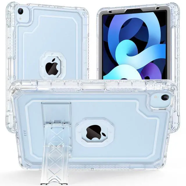 Main image of ZoneFoker Case for iPad Air 5th/ 4th Generation Case (2022/2020) 10.9'', for iPad Pro 11 Inch (4th/3rd/2nd/1st Gen), Hard Sturdy Slim Cover for iPad Air 5 4 th with Pencil Holder/Stand, Clear