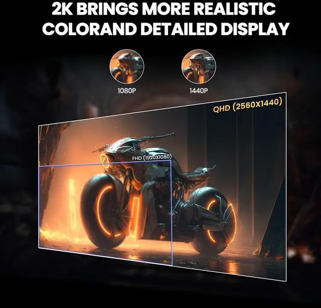 Alt view image 5 of 5 - CRUA 27'' Gaming Monitor 360HZ 2k 1440P 120%sRGB IPS Computer Display Screen, Height/Pivot/Swivel/Tilt Adjustable Vertical Monitor Support FreeSync,Built in Speaker, PIP&PBP, DP1.4&HDMI2.1, Wall Mount