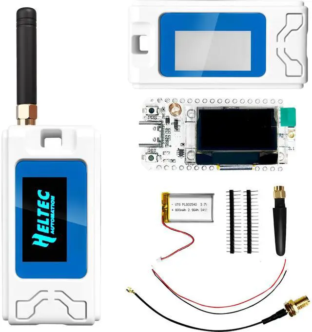 Main image of Heltec WiFi LoRa 32 V3 Development Board with Plastic Case 800mAh Battery ESP32 S3 SX1262 Meshtastic LoRaWAN Compatible OLED Display Type-C USB IoT Node for Smart Home Industrial Control (N30 White)