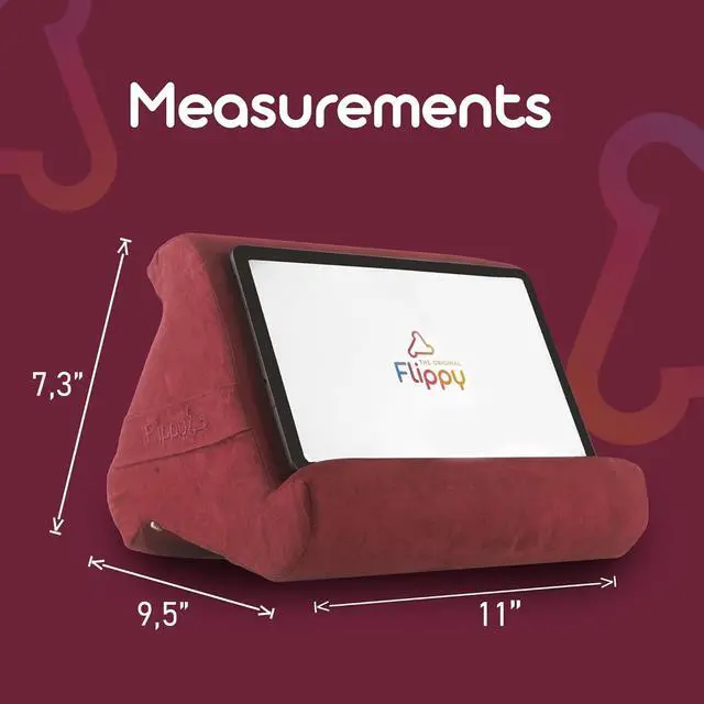 Alt view image 2 of 5 - Flippy Tablet Pillow Stand - Cushion Tablet Stand & Holder, Bed Support for Lap and Desk, Compatible with Phone & Book Reading: Kindle, iPad Pro, iPhone & Samsung - Nebbiolo