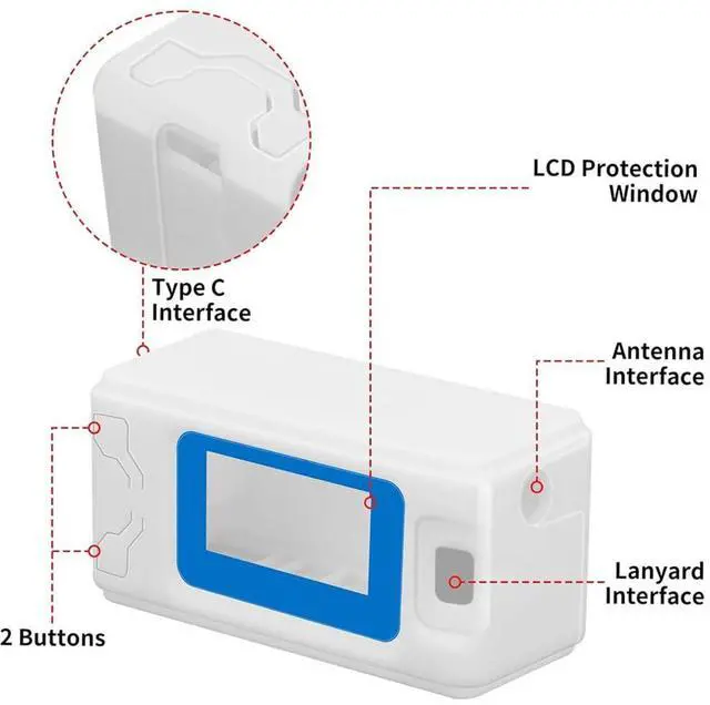 Alt view image 4 of 5 - Heltec WiFi LoRa 32 V3 Development Board with Plastic Case 800mAh Battery ESP32 S3 SX1262 Meshtastic LoRaWAN Compatible OLED Display Type-C USB IoT Node for Smart Home Industrial Control (N30 White)