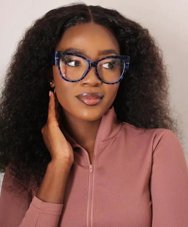 Alt view image 3 of 5 - VOOGLAM Oversize Cateye Blue Light Glasses for Women Anti Eyestrain Dry Eyes Computer Phone TV Eyewear Blue Tortoise Elektra VFP0256-04