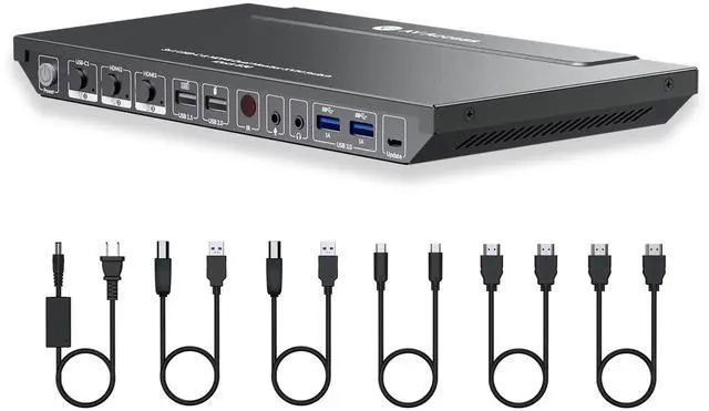 Main image of AV Access KVM Switch Dock for a Laptop and 2 Desktop PCs, Dual 4K Monitor USB C Docking Station, Type-C 65W Charging for Laptop, Ethernet, EDID, Hotkey Switch, HDMI, 4K@60Hz, 1080P@240Hz, USB 3.0
