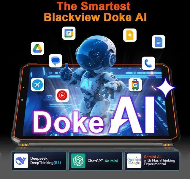 Alt view image 2 of 5 - Blackview Active 5 AI Rugged Tablet 2025,8.68" HD+ 90Hz Android 15 Waterproof Tablet,24GB+128GB/2TB,16MP+13MP,6600mAh Battery,4G Dual SIM/IP68/NFC/OTG/GPS (Black)