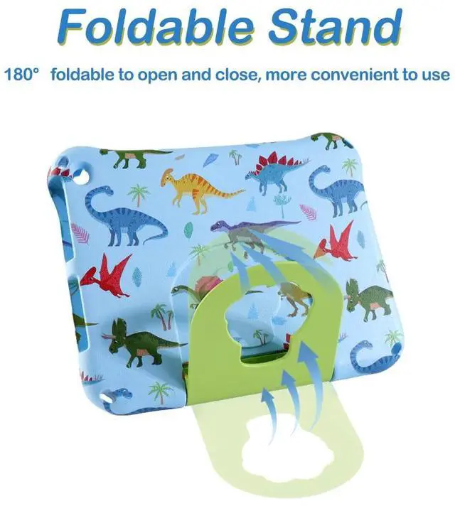 Alt view image 2 of 5 - Topevoeon Dinosaur Kindle Fire HD 10 Tablet Case for Kids Boys Light EVA Kids Friendly Fire HD10 Plus 10.1 inch 2021 2023 11Gen Kid-Proof Shockproof Tablet Cover with Handle Kickstand