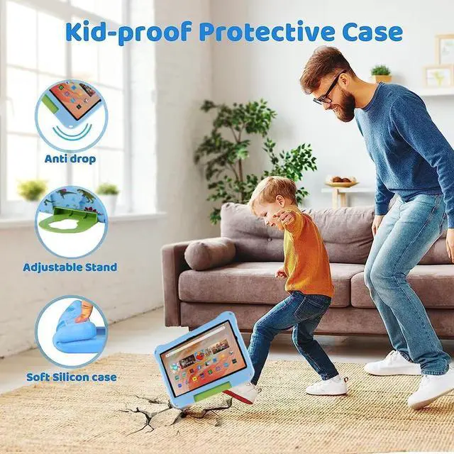 Alt view image 3 of 5 - Topevoeon Dinosaur Kindle Fire HD 10 Tablet Case for Kids Boys Light EVA Kids Friendly Fire HD10 Plus 10.1 inch 2021 2023 11Gen Kid-Proof Shockproof Tablet Cover with Handle Kickstand