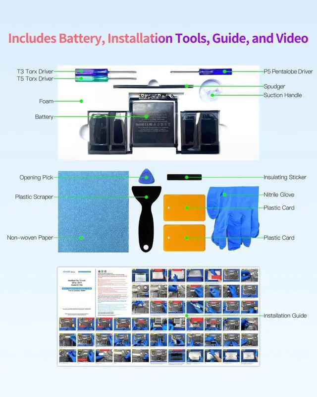 Alt view image 3 of 5 - ASMARK A1819 Battery Replacement for MacBook Pro 13-inch A1706 (2016, 2017)