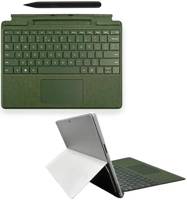 Alt view image 5 of 5 - Pro 10 Signature Keyboard with Slim Pen Compatible with Microsoft Surface Pro 10/11 Signature Keyboard with Slim Pen,for Microsoft Surface Pro 11/9 Signature Keyboard with Slim Pen(Green)