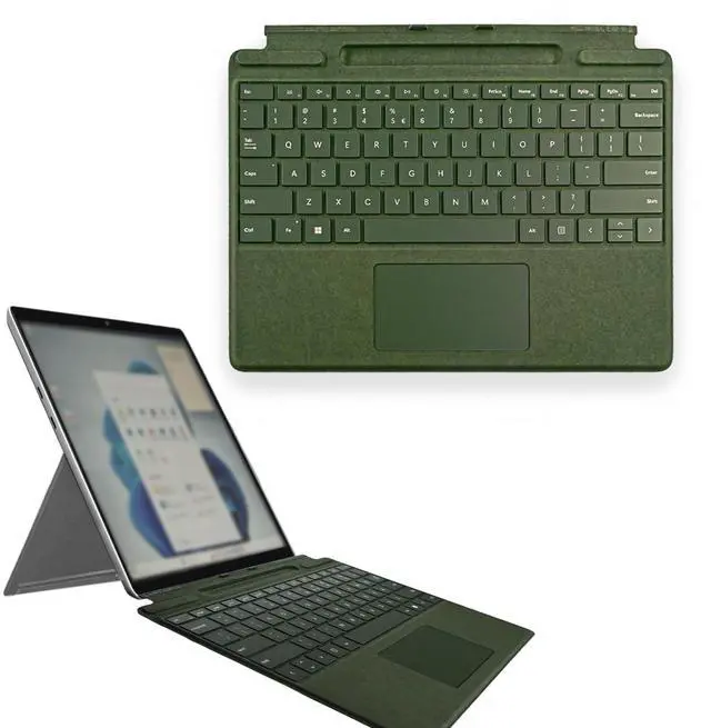 Alt view image 4 of 5 - Pro 10 Signature Keyboard with Slim Pen Compatible with Microsoft Surface Pro 10/11 Signature Keyboard with Slim Pen,for Microsoft Surface Pro 11/9 Signature Keyboard with Slim Pen(Green)