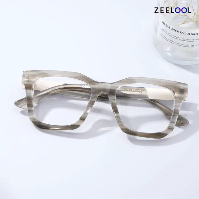 Alt view image 3 of 5 - Zeelool Trendy Square Blue Light Blocking Glasses for Men TV Phone Computer Gaming Glasses Nichole ZJGA245089-01 Gray