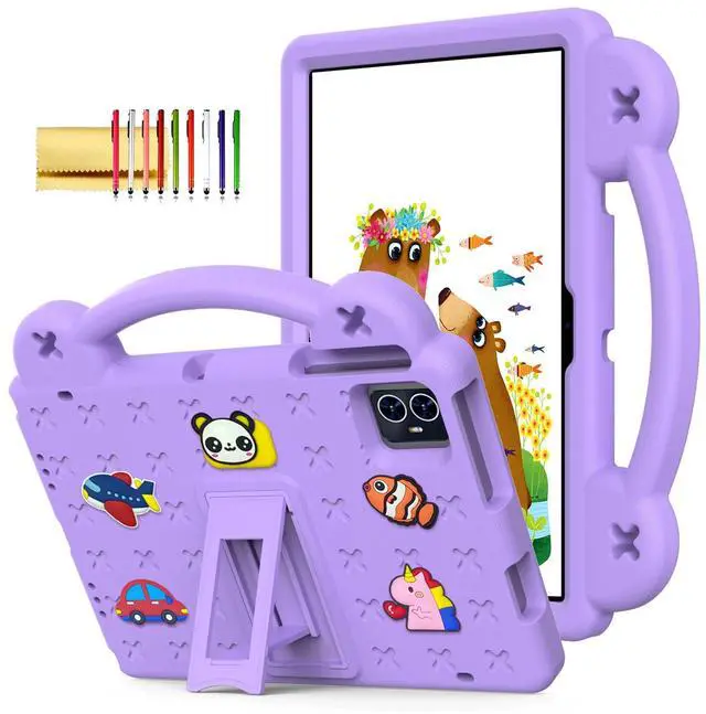 Main image of Dteck Case for Onn 10.1" Tablet 2024 Gen 4, Cartoon Panda Shockproof Rugged Lightweight Convertible Stand Handles Kids Friendly Case for Onn 10.1 inch 4 Gen Tablet 2024 (Model:100135925),Lightpurple
