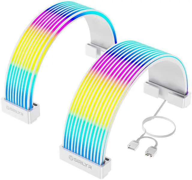Main image of Sirlyr RGB LED Strips for PSU Cables - ARGB Lighting Sleeves for Power Supply Cable Extensions, Flexible PC Case Light Kit for GPU & Motherboard Wires 8 pin PCIE/12VHPWR,24 Pin ATX