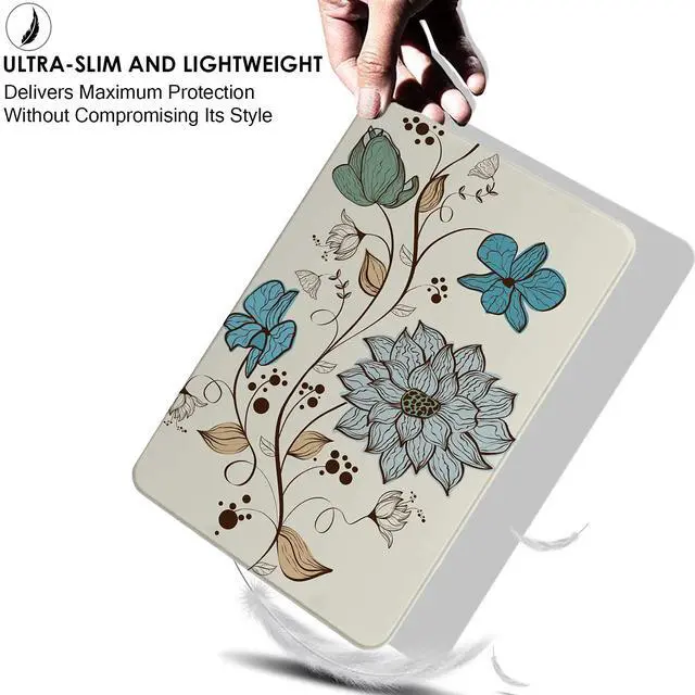 Alt view image 4 of 4 - DuraSafe Cases for iPad Mini 3rd Mini 2nd Mini 1st 7.9 inch A1599 A1600 A1489 A1490 A1491 A1432 A1454 A1455 Printed Lightweight Shock Absorbant Flexible TPU Protective Clear Case - Watercolor Flowers