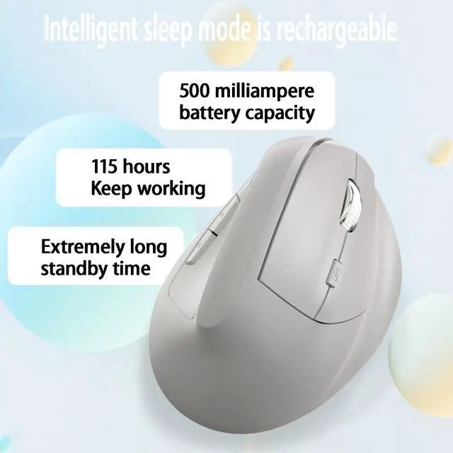 Alt view image 2 of 5 - MODIDSTU Ergonomic Vertical Mouse Wireless, Rechargeable Ergo Mouse for Carpal Tunnel Relief, 3200DPI Adjustable, 6 Buttons for PC/Laptop/Mac/Windows (Off White)