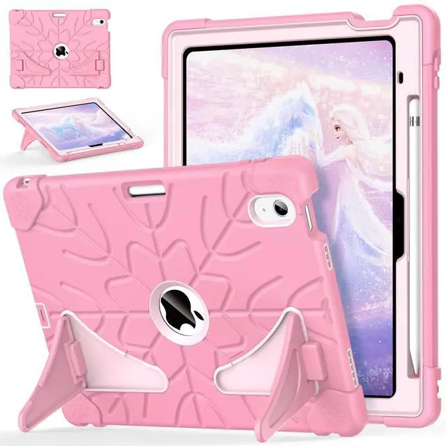 Main image of MARIWIVI Case for iPad (A16) 11th Gen 11 inch 2025/ iPad 10th Generation 10.9 inch 2022 with Pencil Holder/Kickstand, Kid Friendly Shockproof Protective Cover for iPad 11th/ 10th Gen (Pink+LP+Pink)