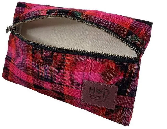 Alt view image 4 of 5 - Hide & Drink, All Purpose Utility & Charger Case Handmade from Artisan Canvas - Tropical Fuchsia