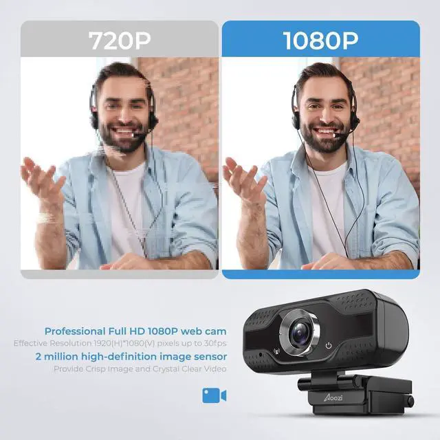 Alt view image 5 of 5 - TruVoice Voicepro 80 Premium Headset and Webcam Bundle (Includes Double Ear USB Headset and 1080P Webcam) All-in-One Combination