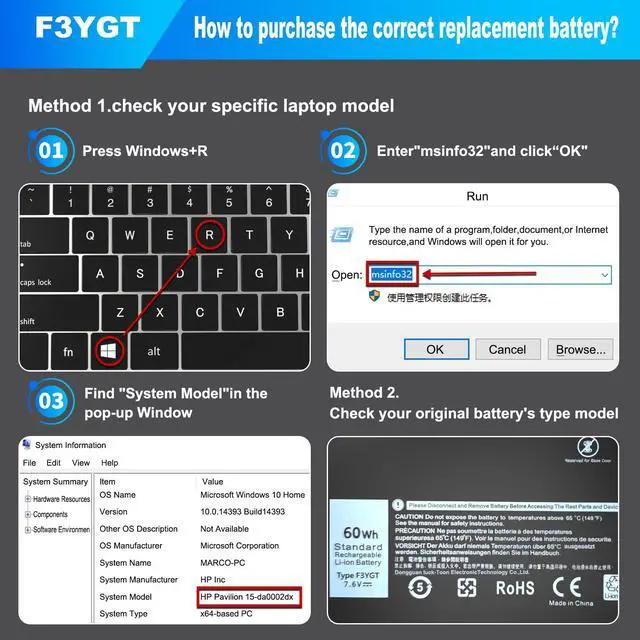 Alt view image 3 of 5 - F3YGT 60Wh Battery for Dell Latitude 7480 7490 7290 7380 7280 7390 E7490 E7480 E7280 12 7000 13 7000 14 7000 Series, DM3WC KG7VF 451-BBYE DM6WC 453-BBCF 0DM3WC 2X39G P73G002 P73G P28S P28S001