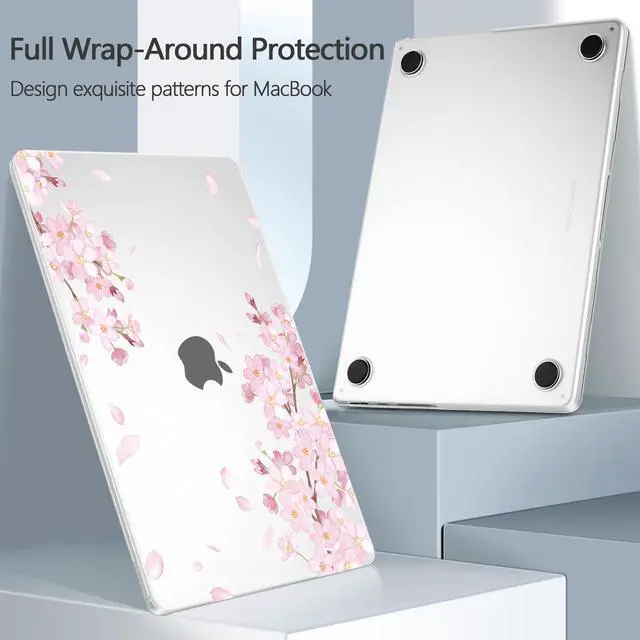 Alt view image 3 of 5 - Loyrina Designed for M4/M3/M2 MacBook Pro 16 inch Case 2024 2023 2021 A2991 A3403 A2485, Ultra-Thin Hard Shell Case with Keyboard Cover & USB Adapter & Webcam Cover, Cherry Blossoms