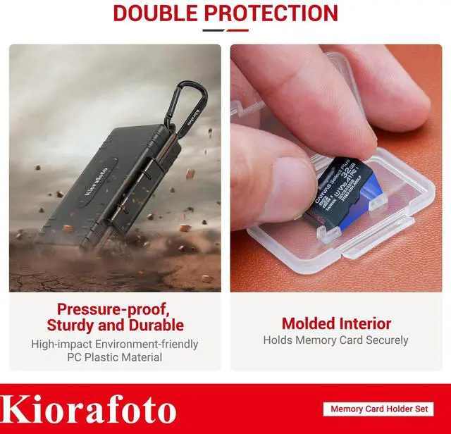 Alt view image 3 of 5 - Dual Protect Micro SD Card Case with 54 PCS Clear Memory Card Holders for 54 TF MSD Cards Storage, Water-Resistant Anti-Shock MicroSD MicroSDHC MicroSDXC Card Carrying Organizer Protector with Labels