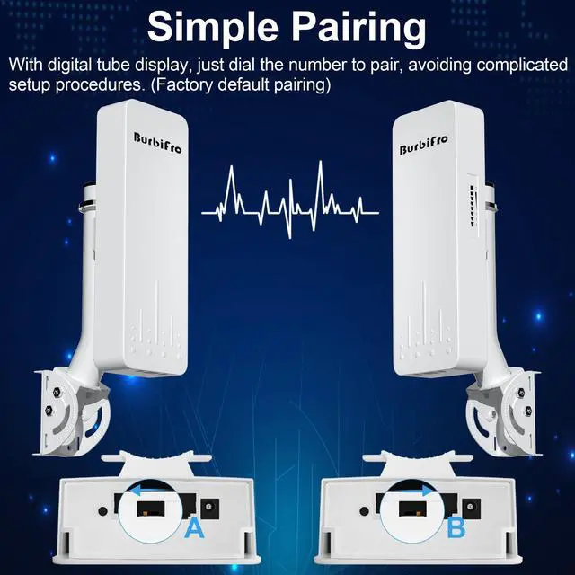 Alt view image 3 of 5 - 100Mbps Outdoor Point-to-Point Starlink WiFi Extender Signal Booster with Bracket for Starlink Gen 3 Router, 3KM Wireless Long Range Transmission,IP65 Waterproof, 5.8GHz 18dBi High Gain Antenna