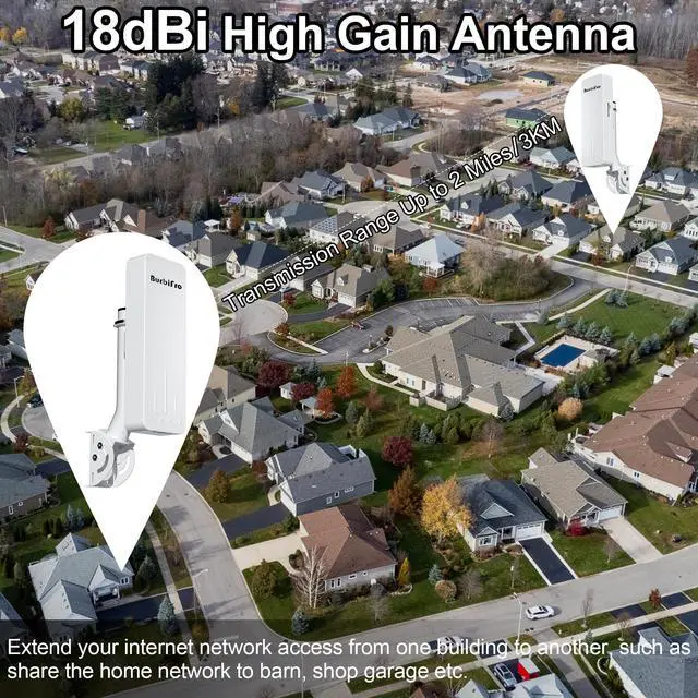 Alt view image 4 of 5 - 100Mbps Outdoor Point-to-Point Starlink WiFi Extender Signal Booster with Bracket for Starlink Gen 3 Router, 3KM Wireless Long Range Transmission,IP65 Waterproof, 5.8GHz 18dBi High Gain Antenna