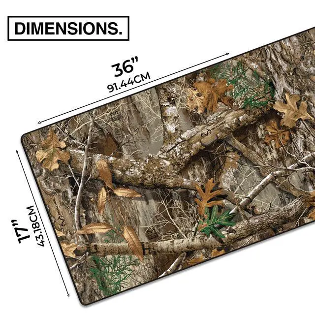 Alt view image 2 of 5 - MPCO. Real Tree Large Gaming Desk Pad - 36" x 17" Aeroglyde Fabric Edge Green  Without Logo Desk Mats - Non-Slip, Washable, Smooth Glide for Precision Gaming & Work