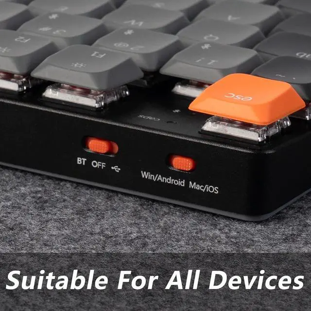 Alt view image 5 of 5 - Keychron K5 Version 2, QMK Ultra-Slim 100% Full Size Layout Wireless Mechanical Keyboard, Hot-swappable 104 Keys Low-Profile Mechanical Brown Switch, RGB Backlight Wired/Bluetooth for Mac/Windows