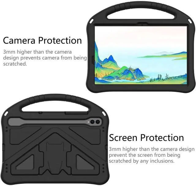 Alt view image 3 of 5 - UUcovers Kids Case for Samsung Galaxy Tab S9 FE 5G 10.9 Inch/Tab S9 11 Inch 2023 & Tab S8/Tab S7 11" 2022/2020 (SM-X510/X710/X700/T870) with S-Pen Holder/Stand/Handle Soft EVA Shockproof Cover, Black