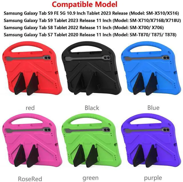 Alt view image 2 of 5 - UUcovers Kids Case for Samsung Galaxy Tab S9 FE 5G 10.9 Inch/Tab S9 11 Inch 2023 & Tab S8/Tab S7 11" 2022/2020 (SM-X510/X710/X700/T870) with S-Pen Holder/Stand/Handle Soft EVA Shockproof Cover, Black