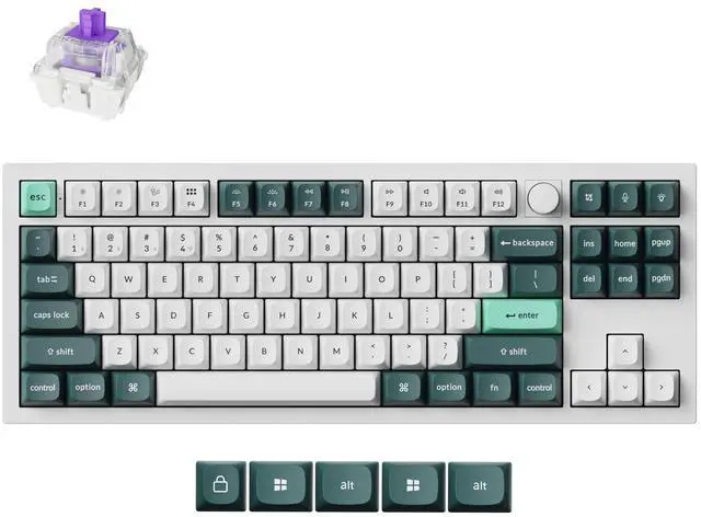 Main image of Keychron Q3 HE QMK Wireless Custom Mechanical Keyboard with Knob, 2.4 GHz/Bluetooth/Wired 80% Layout Hot-Swappable Programmable RGB Backlit Gateron Magnetic Switches for Mac Windows, Shell White