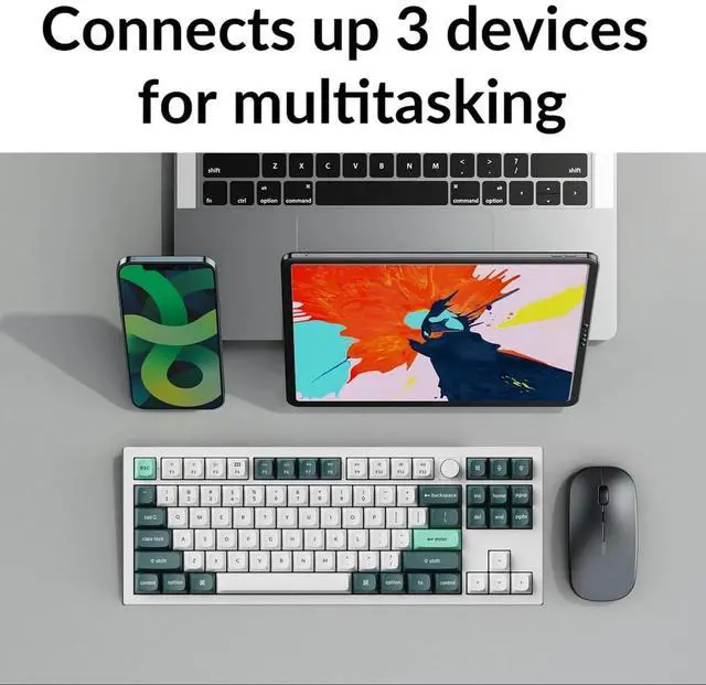 Alt view image 4 of 5 - Keychron Q3 HE QMK Wireless Custom Mechanical Keyboard with Knob, 2.4 GHz/Bluetooth/Wired 80% Layout Hot-Swappable Programmable RGB Backlit Gateron Magnetic Switches for Mac Windows, Shell White