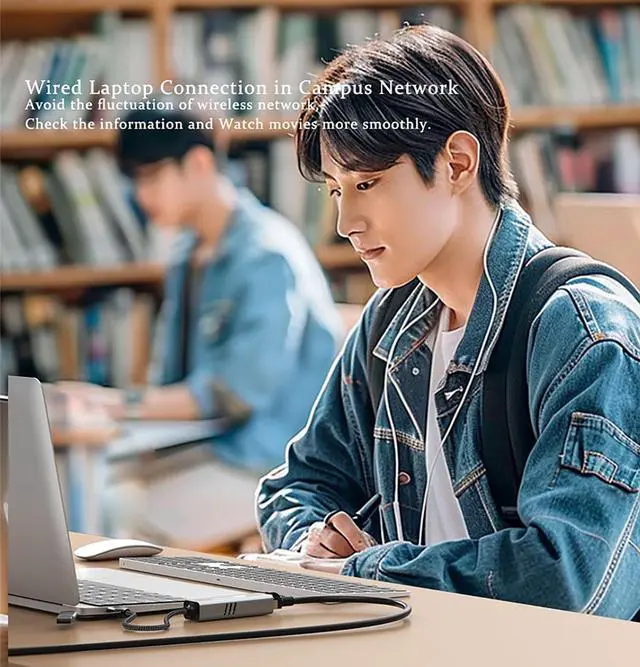 Alt view image 4 of 5 - 5G USB 3.2 Ethernet Adapter with RTL8157, 2-in-1 USB-A/Type-C to 5Gbps Network Card RJ45 LAN Converter for PC Laptop Windows Mac OS Linux(5Gbps Need Type-C > 3.2)