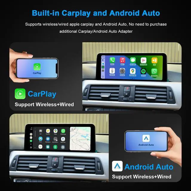 Alt view image 3 of 5 - PEMP 10.25" Blue Anti-Glare Linux HD Screen for BMW 3 Series F30 1 Series F20 NBT CIC Wireless and Wired CarPlay Android Auto Screen Calls Using The OEM Bluetooth 2012-2017