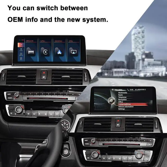 Alt view image 5 of 5 - PEMP 10.25" Blue Anti-Glare Linux HD Screen for BMW 3 Series F30 1 Series F20 NBT CIC Wireless and Wired CarPlay Android Auto Screen Calls Using The OEM Bluetooth 2012-2017