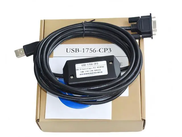 Main image of Washinglee USB Programming Cable for Allen Bradley PLC ControlLogix Series, for USB-1756-CP3 Replacement, 6 FT, Black