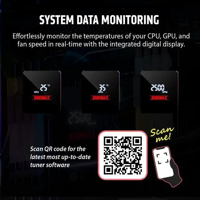 Alt view image 4 of 5 - ENERMAX LIQMAX V4 360mm AIO CPU Liquid Cooler w/Digital Display, 3X 120mm SilentFlow PWM Fan 390W TDP, for Intel 1851/1700/1200/115X, AMD AM5/AM4