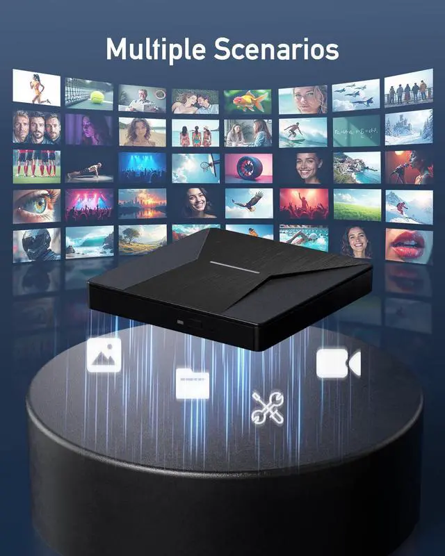 Alt view image 5 of 5 - External Blu-ray Drives for Laptop, External Blueray/dvd Drive for PC, USB 3.0 and Type-C Bluray Burner, CD DVD Blu Ray Disc Reader Writer Compatible with Windows XP/7/8/10, Laptop, Desktop, MacOS