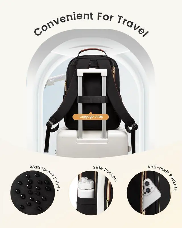 Alt view image 4 of 5 - LOVEVOOK Laptop Backpack for Women, 15.6 Inch Work Business Backpack Purse for Teacher, Waterproof Nurse Bag College Bookbag for School, Casual Personal Item Travel Bag College Daypack