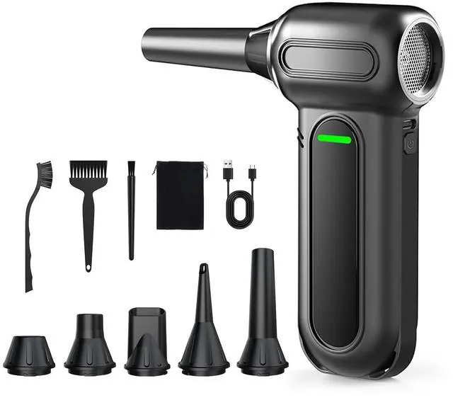 Main image of ANABOX Electric Air Duster  150,000 RPM Cordless Blower, Brushless Motor, 4-Speed Adjustable, Rechargeable 8000mAh, LED Light for Computer, Keyboard, Car & Home Cleaning