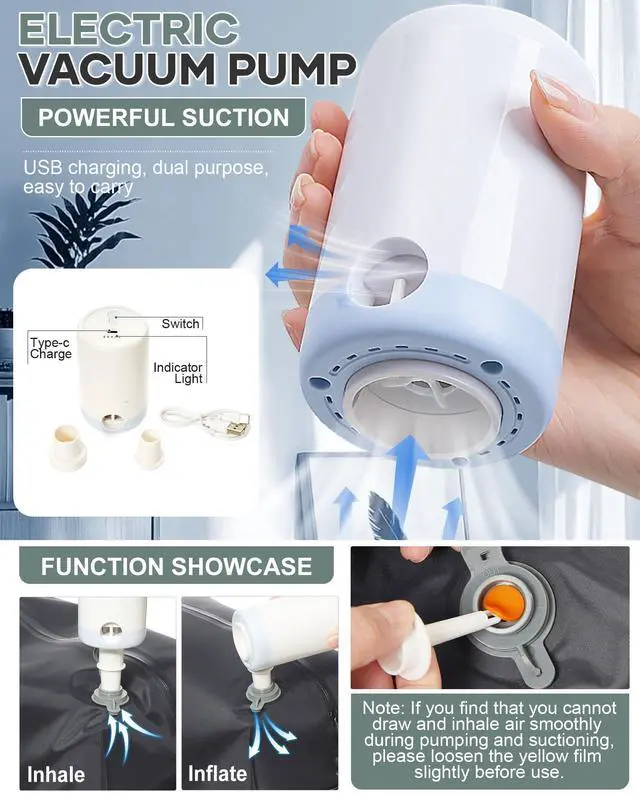 Alt view image 4 of 5 - VENATIN Vacuum Backpack Travel with Pump for Women,Large Travel Backpack with Vacuum System,Personal Item Travel Bag 18x14 x 8 Inches,Water Resistant Business Work Laptop Backpack for Men,Army Green