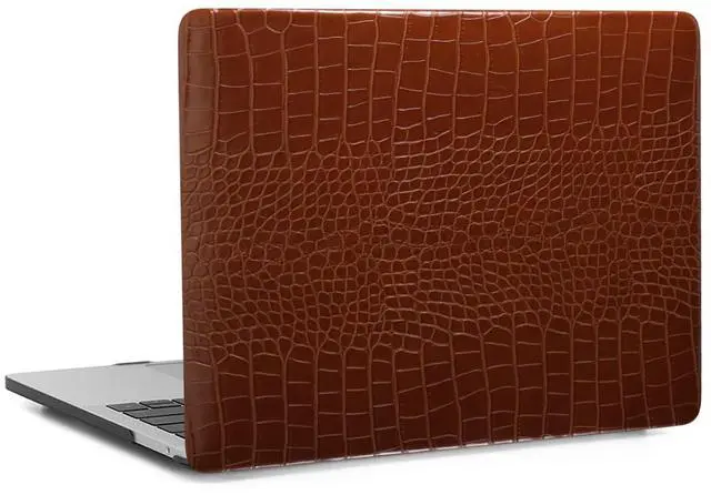 Alt view image 2 of 5 - FFBOFFC Laptop Hard Case Compatible with MacBook 12 Inch Case Cover with Retina Display 2017 2016 2015 Release Model A1534, Leather Crocodile Print Protective Shell Case & Keyboard Cover, Brown